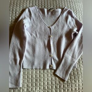 J. Crew Lilac Cashmere Cardigan M Like New Perfect for Valentines Day 💗